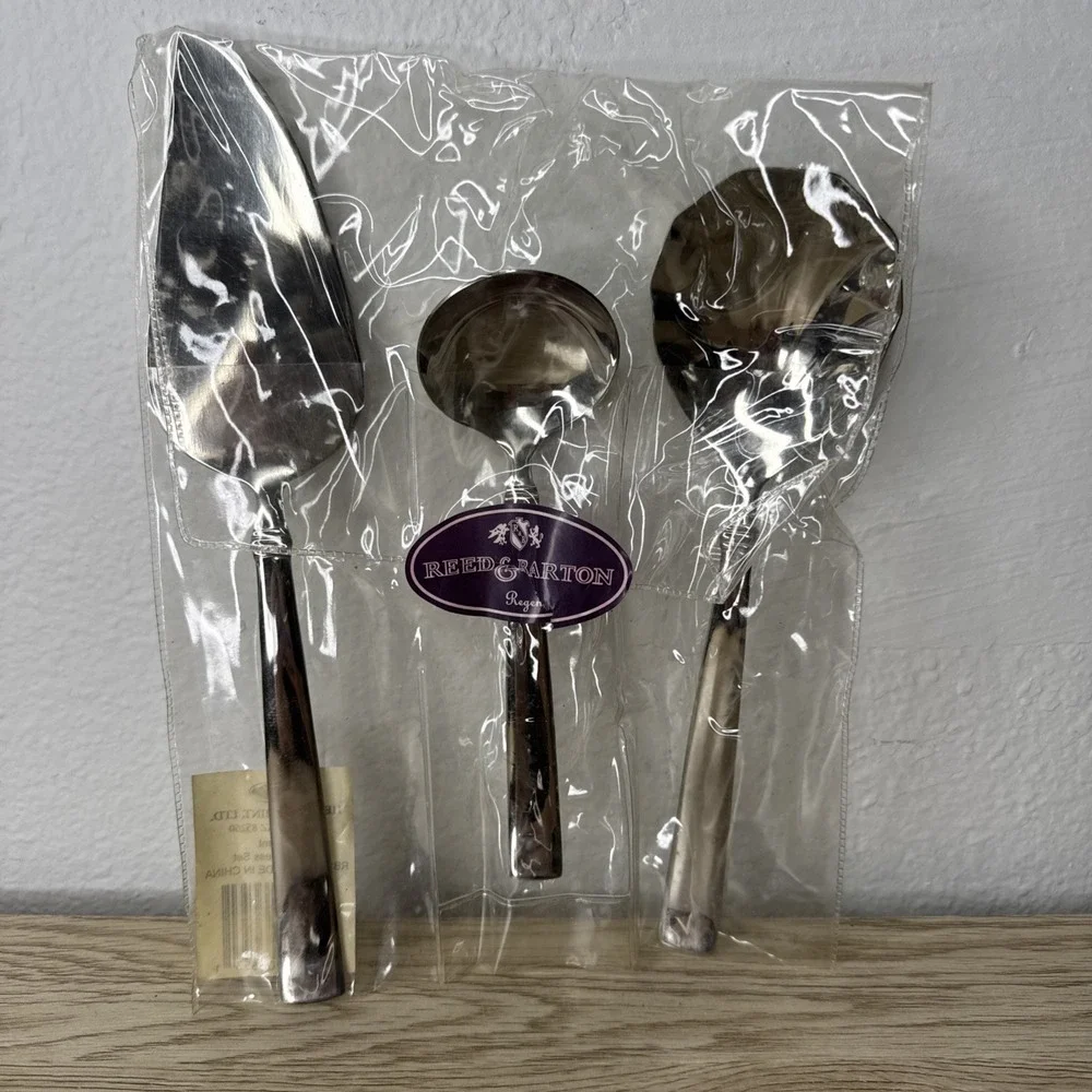 Reed & Barton REGENT Heritage Mint Serve Silverware Stainless 18/10 Hostess Set